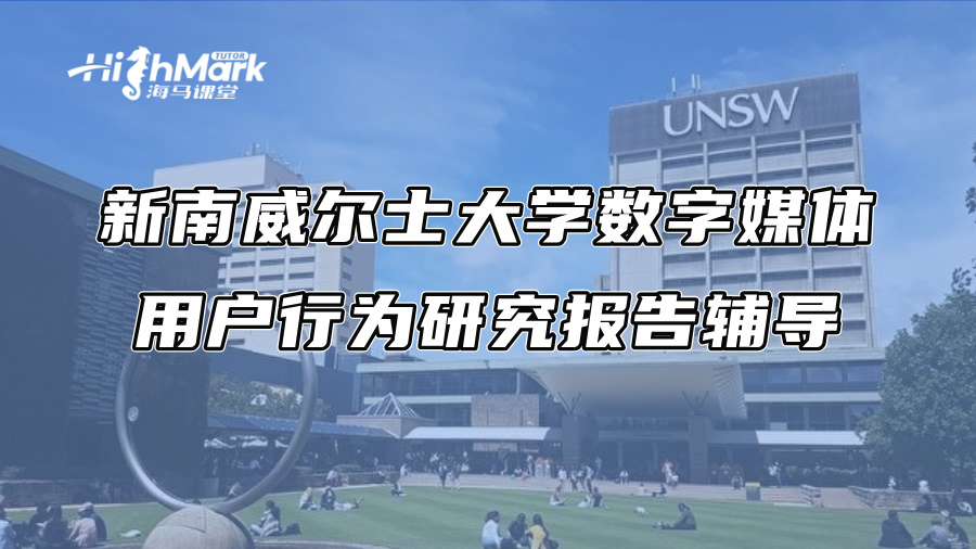 新南威爾士大學數字媒體用戶行為研究報告輔導